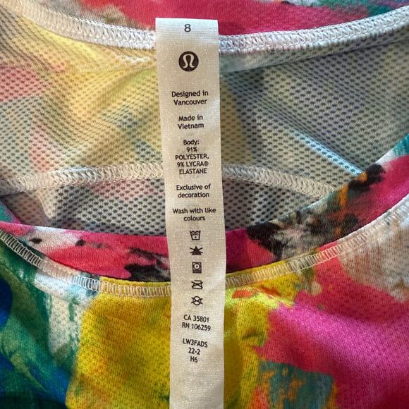 Lululemon No Limits High Neck Running and Training T Shirt Top Multicolor Sz 6 - Picture 5 of 7